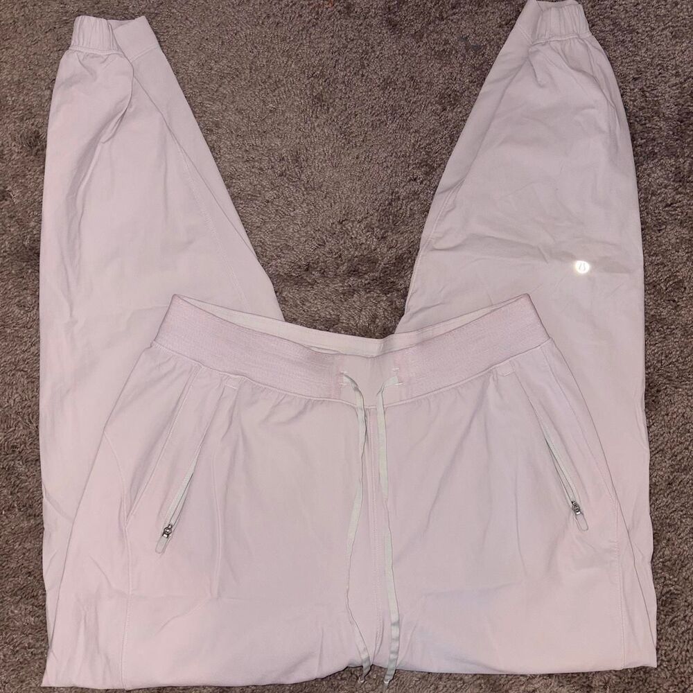 Lululemon Women's White and Grey Joggers-tracksuits